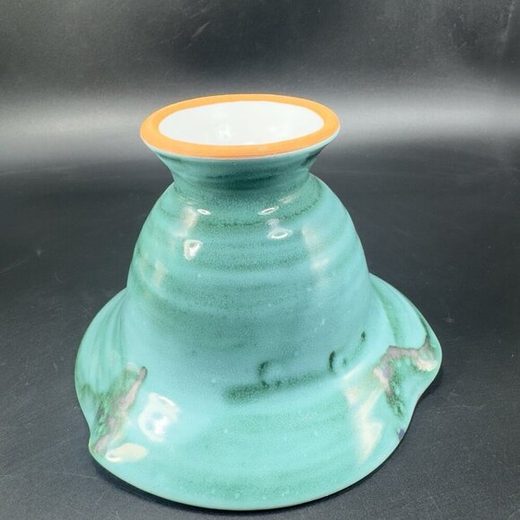 Italian Art Pottery Footed Dish Bowl Container Hand Made RedWare Made In Italy - Picture 13 of 14